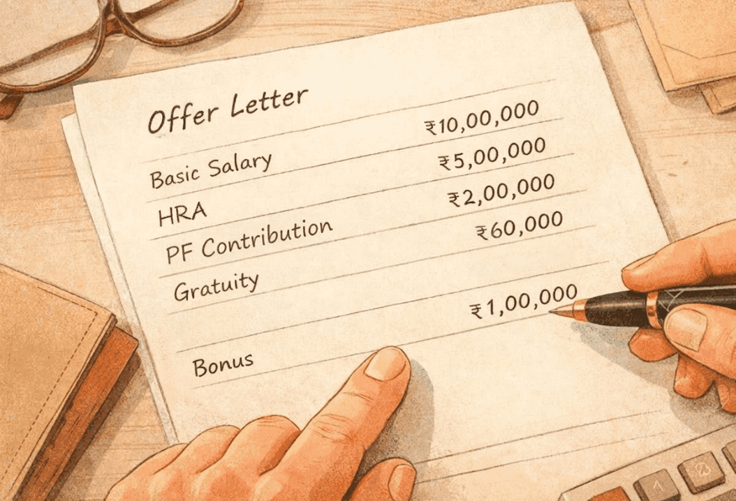 Your offer letter has 6 numbers. Only one of them is your salary
